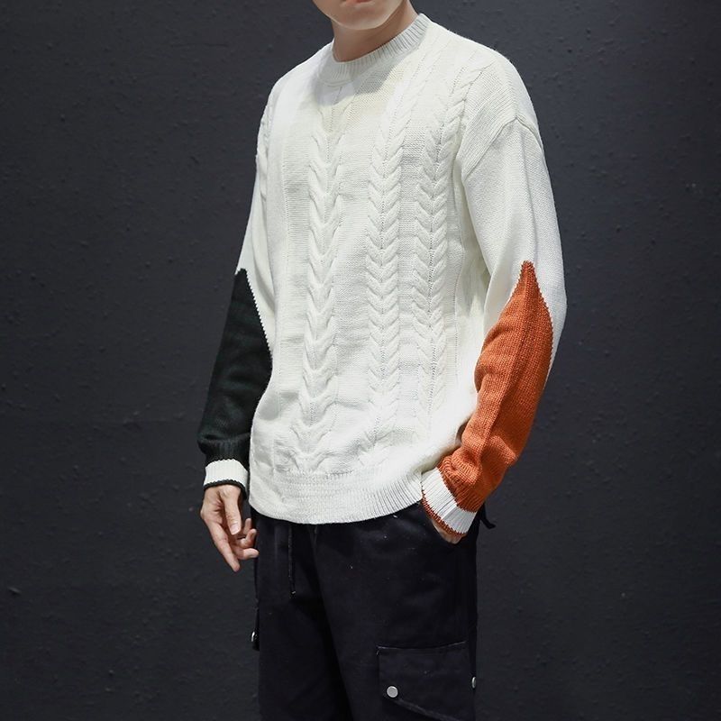 Pánský zimní svetr patchworkový módní svetr Pánský pletený teplý svetr Pánský pulovr Pletený top Podzim Zima Nový