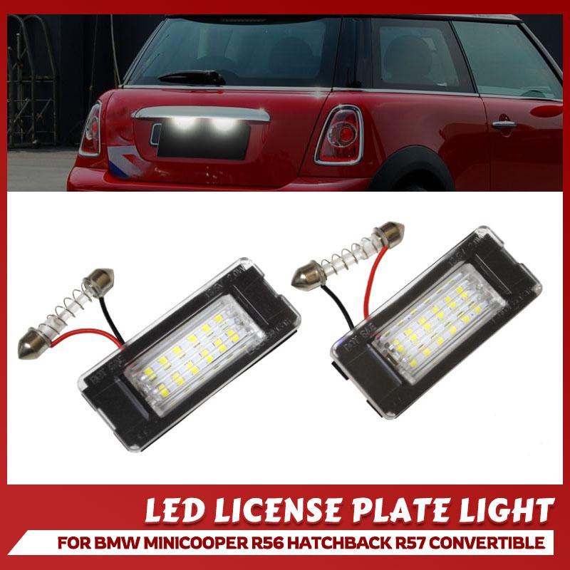 For Mini Cooper R56 R57 R58 R59 R50 R52 R53 LED License Plate Light 1PCS White Car Number Lamp Error Free