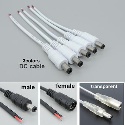 5 stücke DC Männlich Weiblich netzteil Stecker Kabel Draht zopf kabel 22awg Stecker für neon lampe streifen Licht 5,5 x 2,1mm