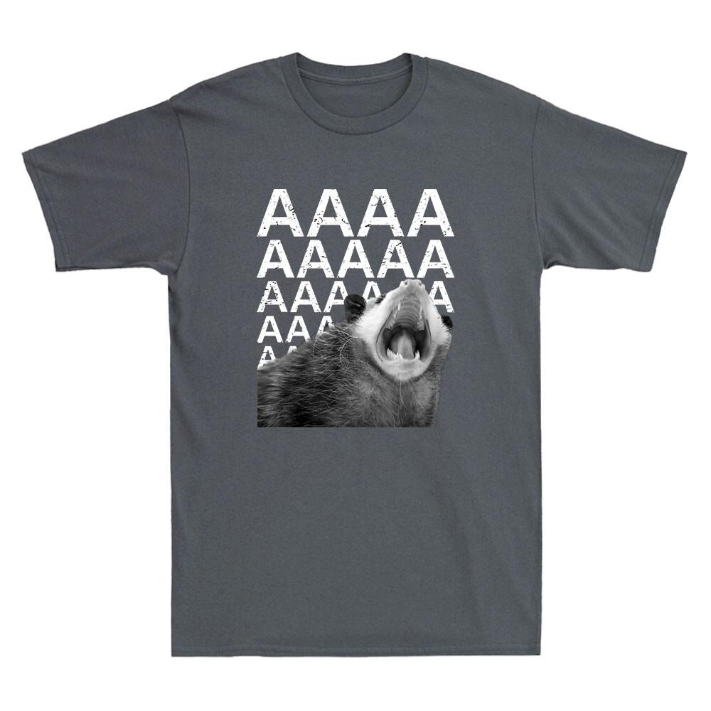 Screaming Possum Aaaa Cute Funny Opossum Dank Meme Vintage Unisexs Cotton TShirt