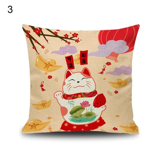 Cartoon Cat Printing Household Pillowcase Pillow Cover Decorative Pillowslip