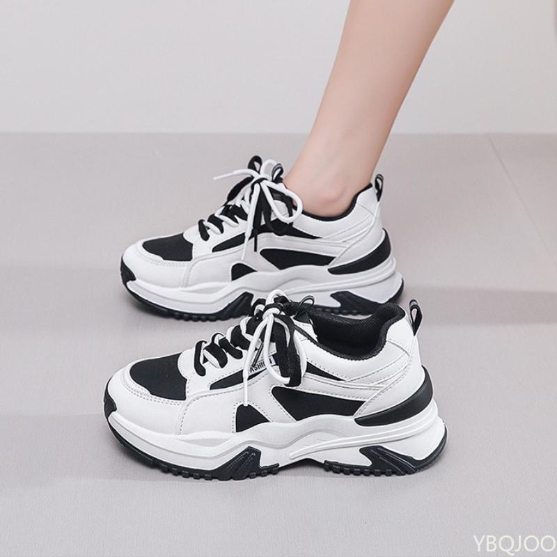 Fashion Spring  Autumn New Style Womens Vulcanized Shoes Breathable Sneakers Lace-up Ladies Casual Shoes Classic Chunky Women Shoes