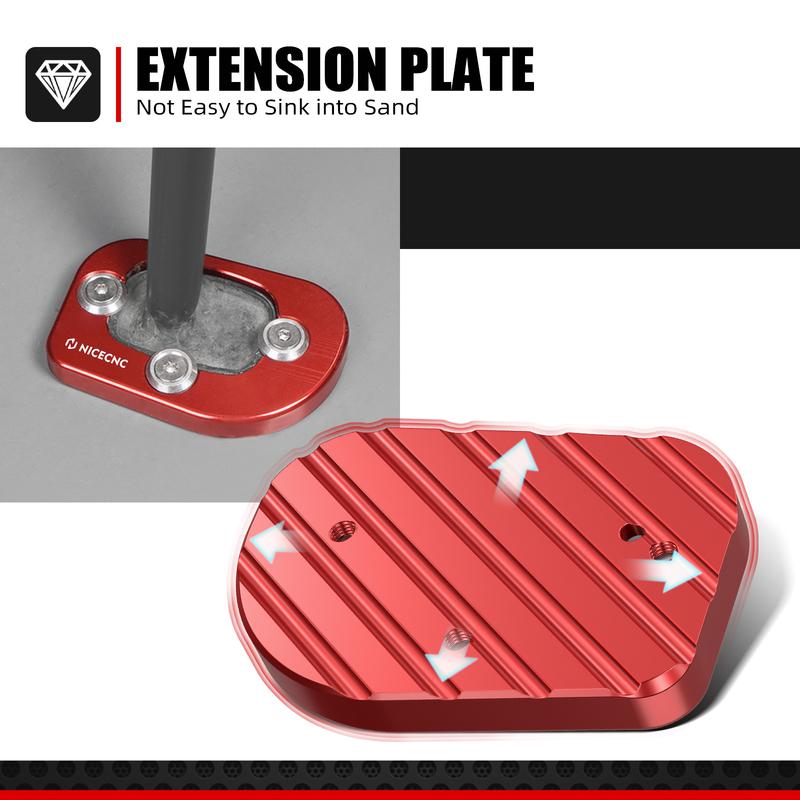 NICECNC For Honda XR650L 1993-2025 2024 2023 2022 Motorcycle Aluminum Kickstand Side Stand Plate Extension XR 650L Accessories