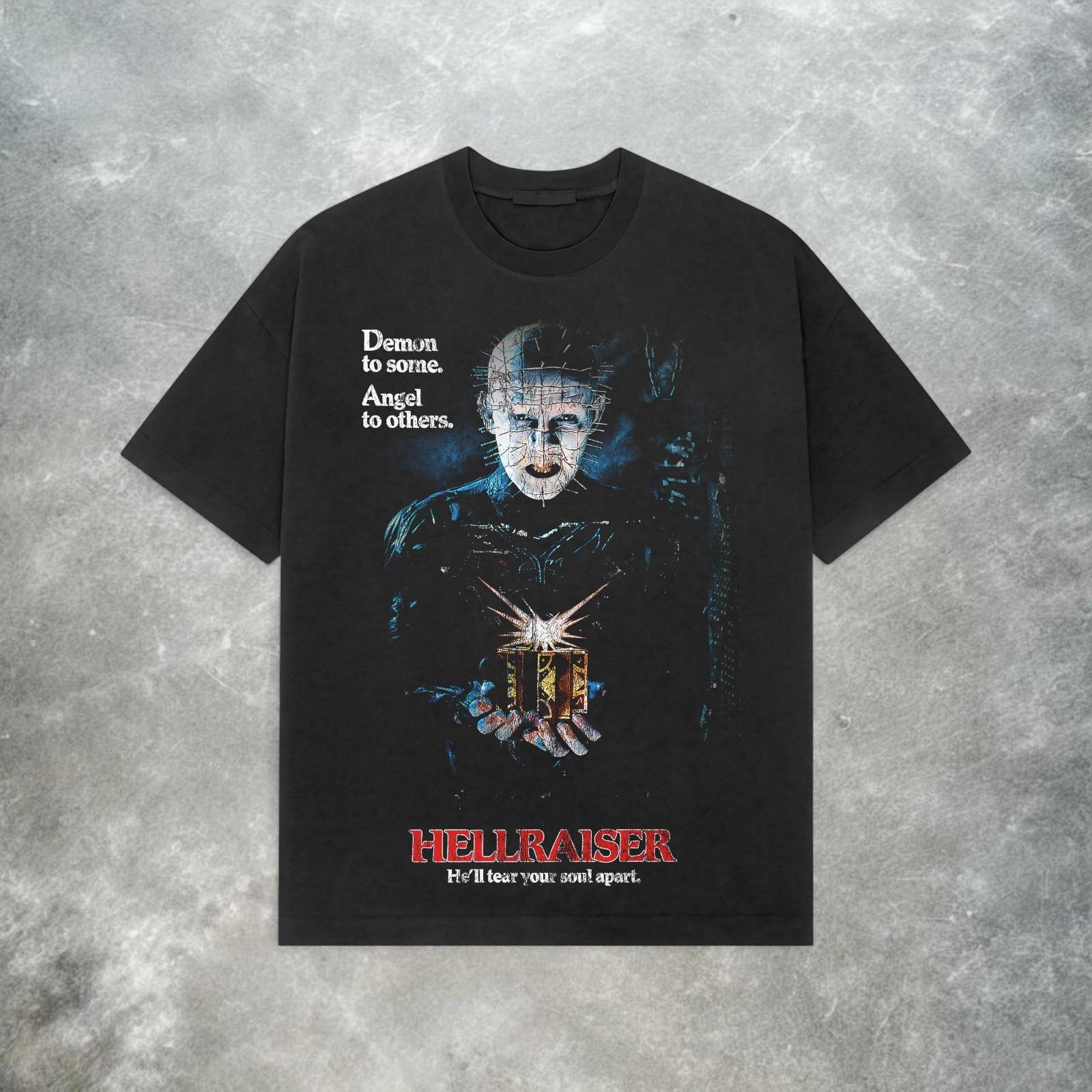 Retro Hellraiser Pinhead Tee – Vintage Horror Movie T-Shirt, Classic 80s Horror XXL