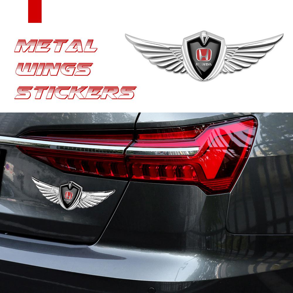 QLN2 3D Metal Car Body Fender Emblem Shield Stickers Decor Auto For Honda Type R S XR-V CR-V UR-V CR-Z Fit Mugen Power XR-V Pilot Crv