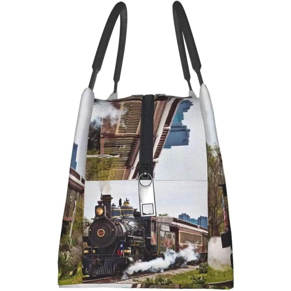Portable Insulated Lunch Bag Train Waterproof Tote Bento Bag for Office School Hiking Beach Picnic Fishing