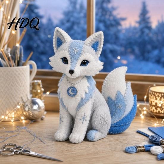 Handmade Plush Toy Kit Arctic Animals DIY Patchwork for Beginners Winter Guardians Animal Sewing Kit 3D Creative Gift Crafters Stuffed Mythical