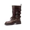 Retro British Martin Boots Women's Early Autumn New Thick Heel Belt Buckle Boots Locomotive Boots Versatile Platform Knight Boots