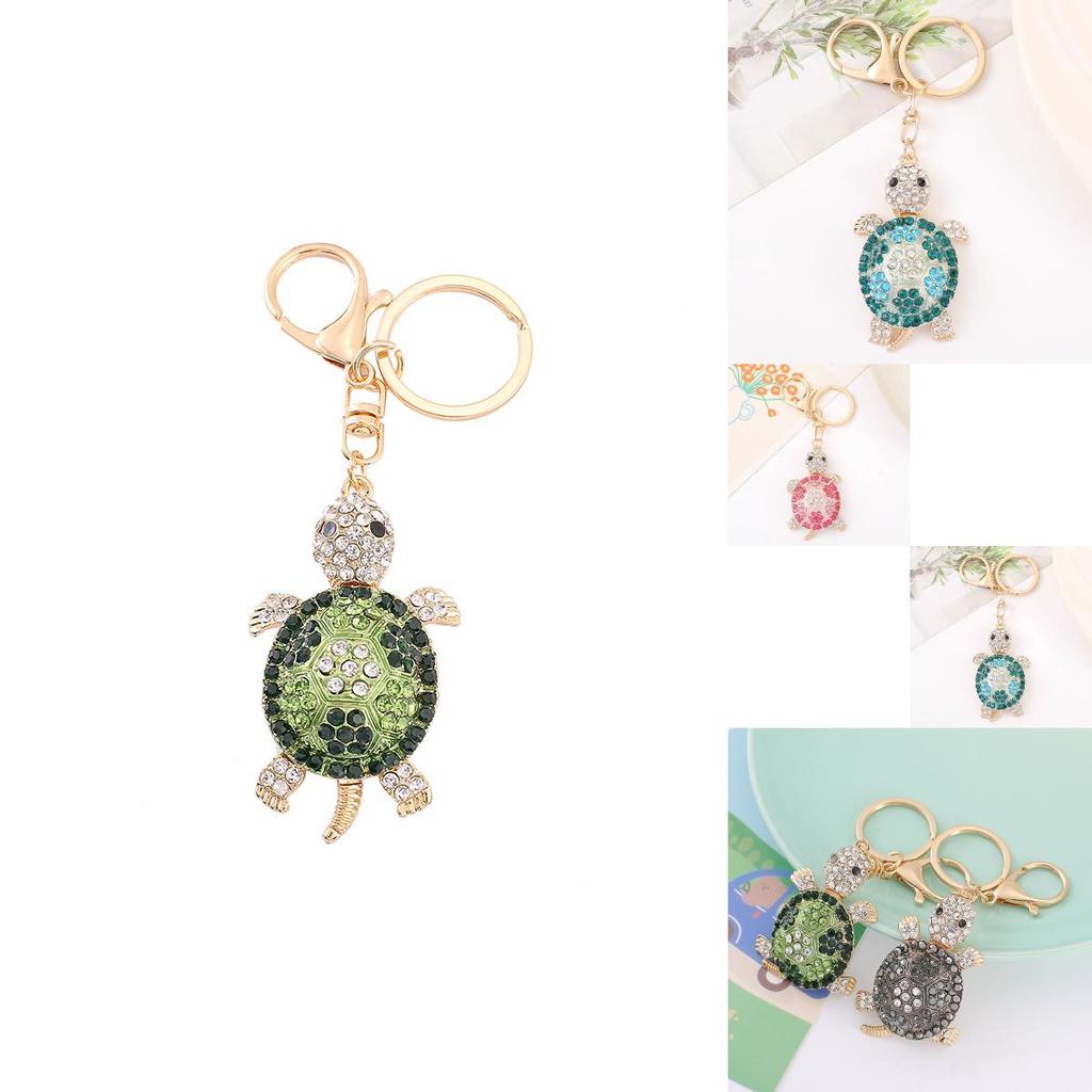 Colorful Cute Turtle Keychain With Sparkling Rhinestones Perfect For Gifts And Accessories