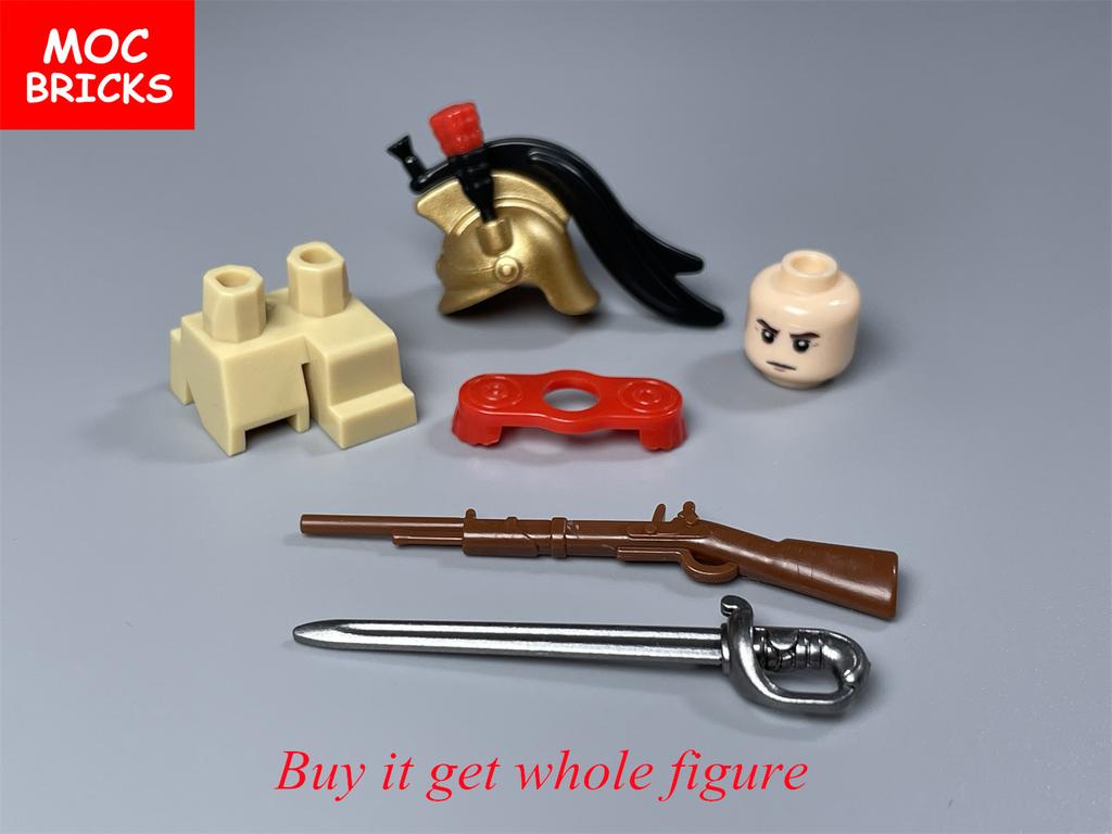 MOC Bricks Military Figures Napoleonic Wars Series Building Blocks Medieval French Dragoon British Soldiers Weapons Bricks Toys