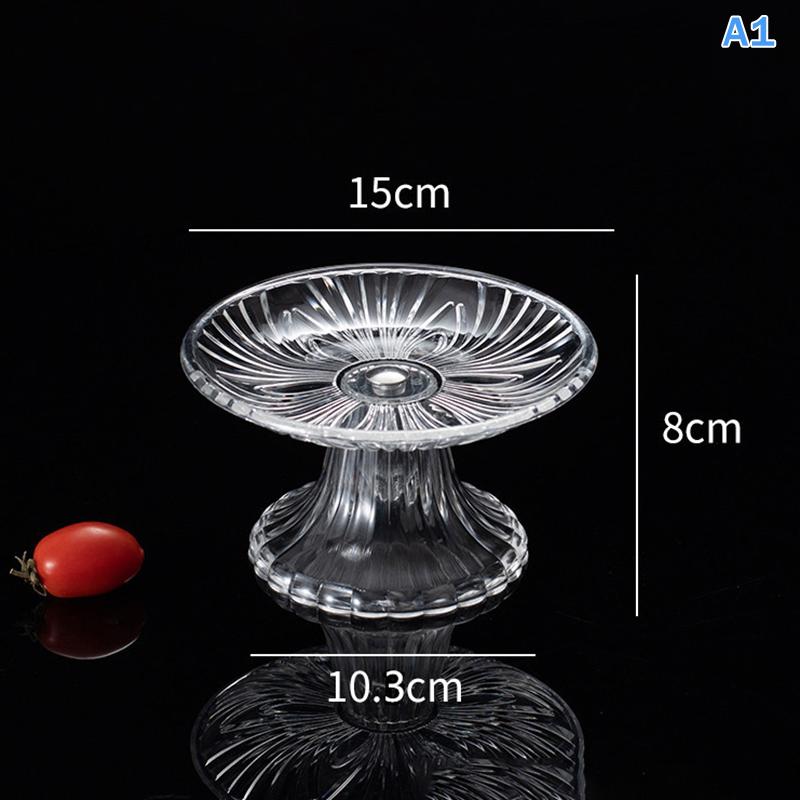 

Elegant Plastic Fruit Bowl Clear Ribbed Pedestal Bowl For Fruits Salads Desserts And Snacks Decorative For Dining Table Kitchen
