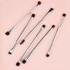 Sleek 6-Piece Silver Makeup Brush Set: Double-Ended Eyeshadow, Blending, Eyebrow Brushes & Dual-Use Brush with Spiral Eyelash Curler
