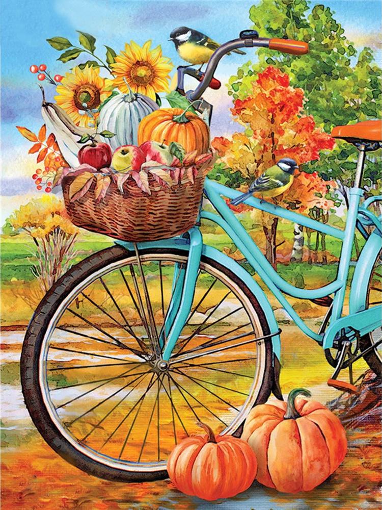 Full Diamond Embroidery Pumpkin Flower Painting Fruit Full Square Mosaic Thanksgiving Landscape Cross Stitch Handicraft