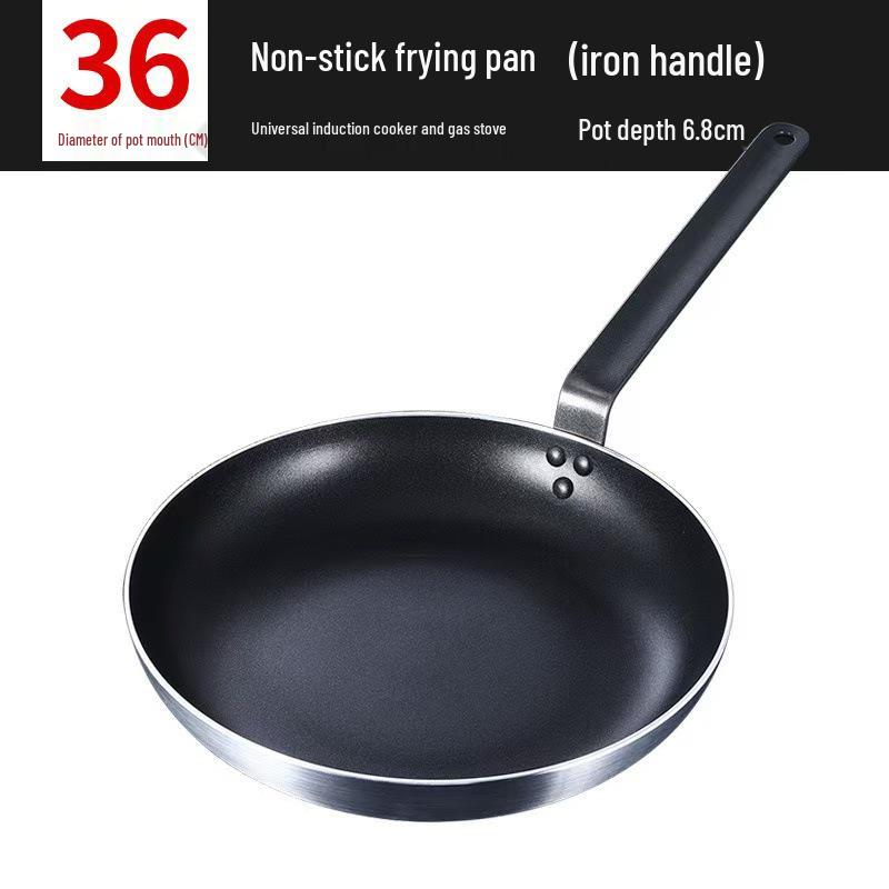 Non-Stick Single Handle Frying Pan for Steak, Eggs, and More - Compatible with Gas and Induction Cookers.