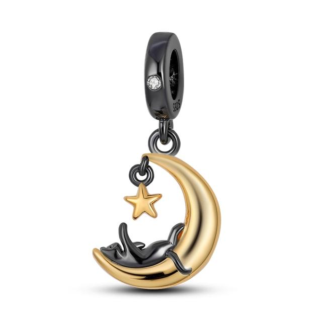 925 Sterling Silver Cz Dangle Baby Footprints wisiorek z motywem zwierzęcym koraliki Fit bransoletka naszyjnik prezent