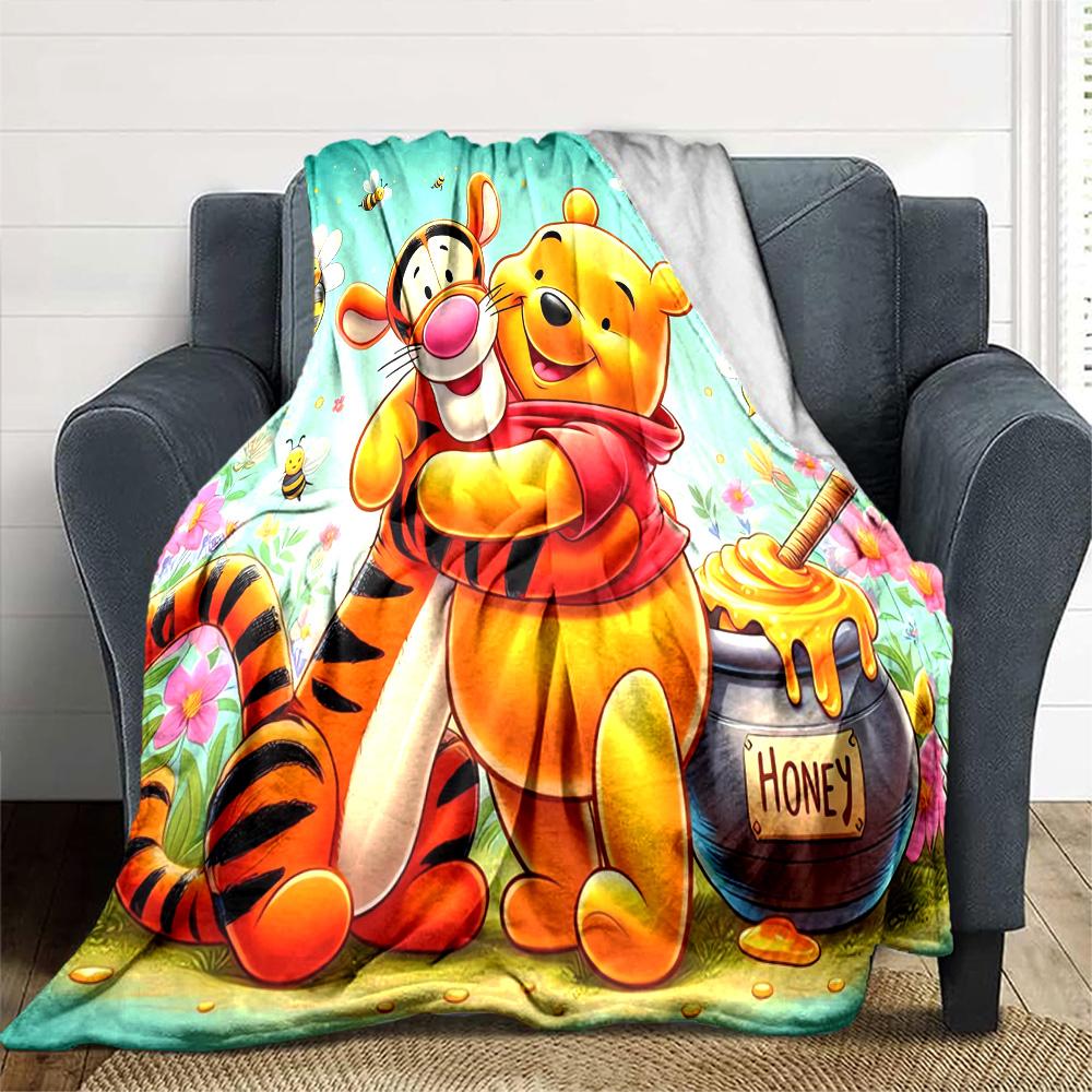 Piglet Winnie Pooh Honey Flannel Blanket Super Soft Warm Cozy Blanket For Sofa Bed Office Travel Allseason Home Decor Gift