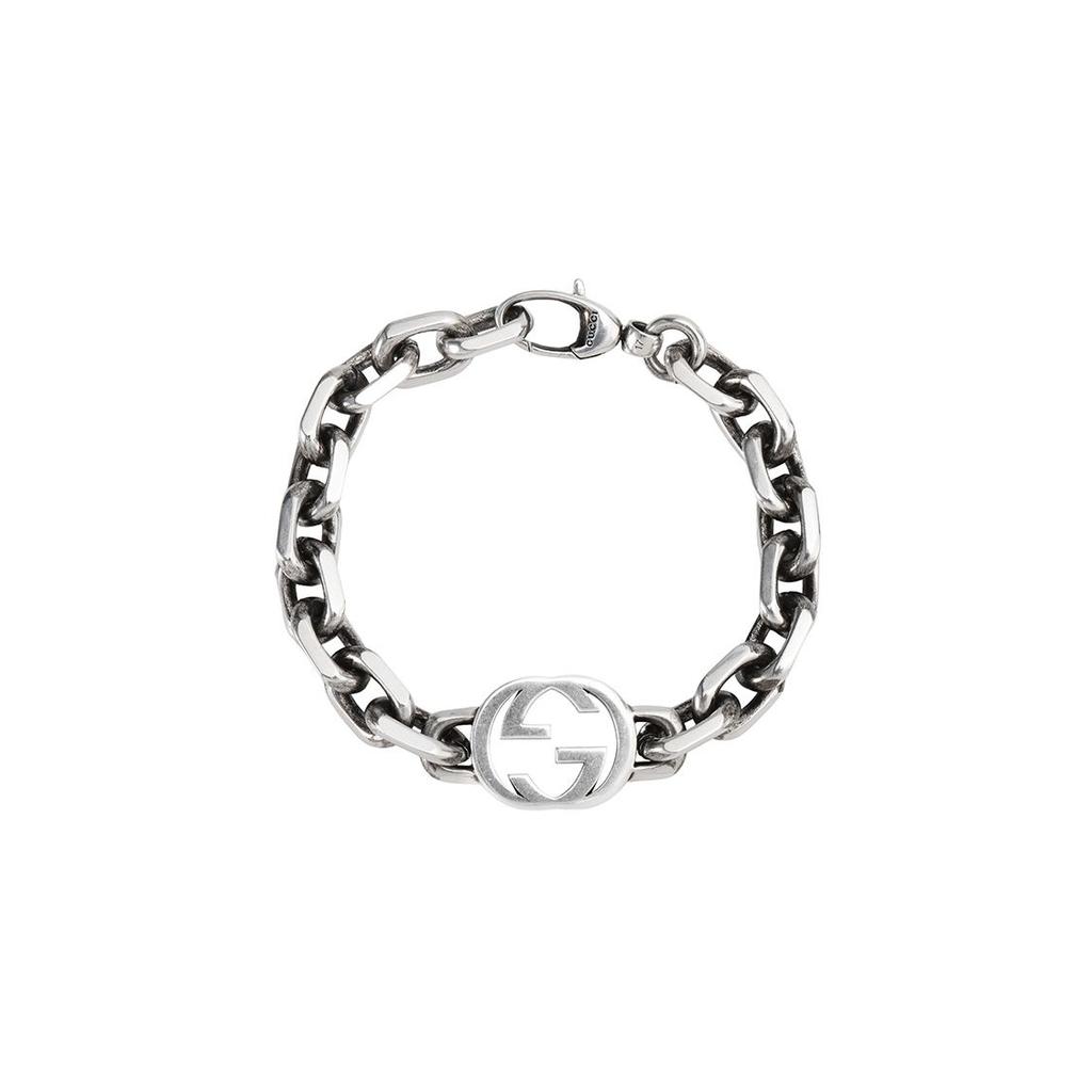 Gucci Verriegelndes doppeltes G mattes 925er Silberarmband Herrenarmband 627068-J8400-0728
