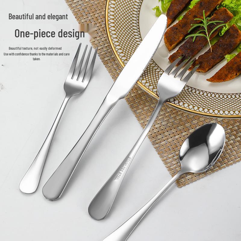 1010 Series Stainless Steel Tableware: Hotel Spoon, Steak Knife, Fork, Dessert Spoon, Coffee Spoon, Fruit Fork, Cake Spatula