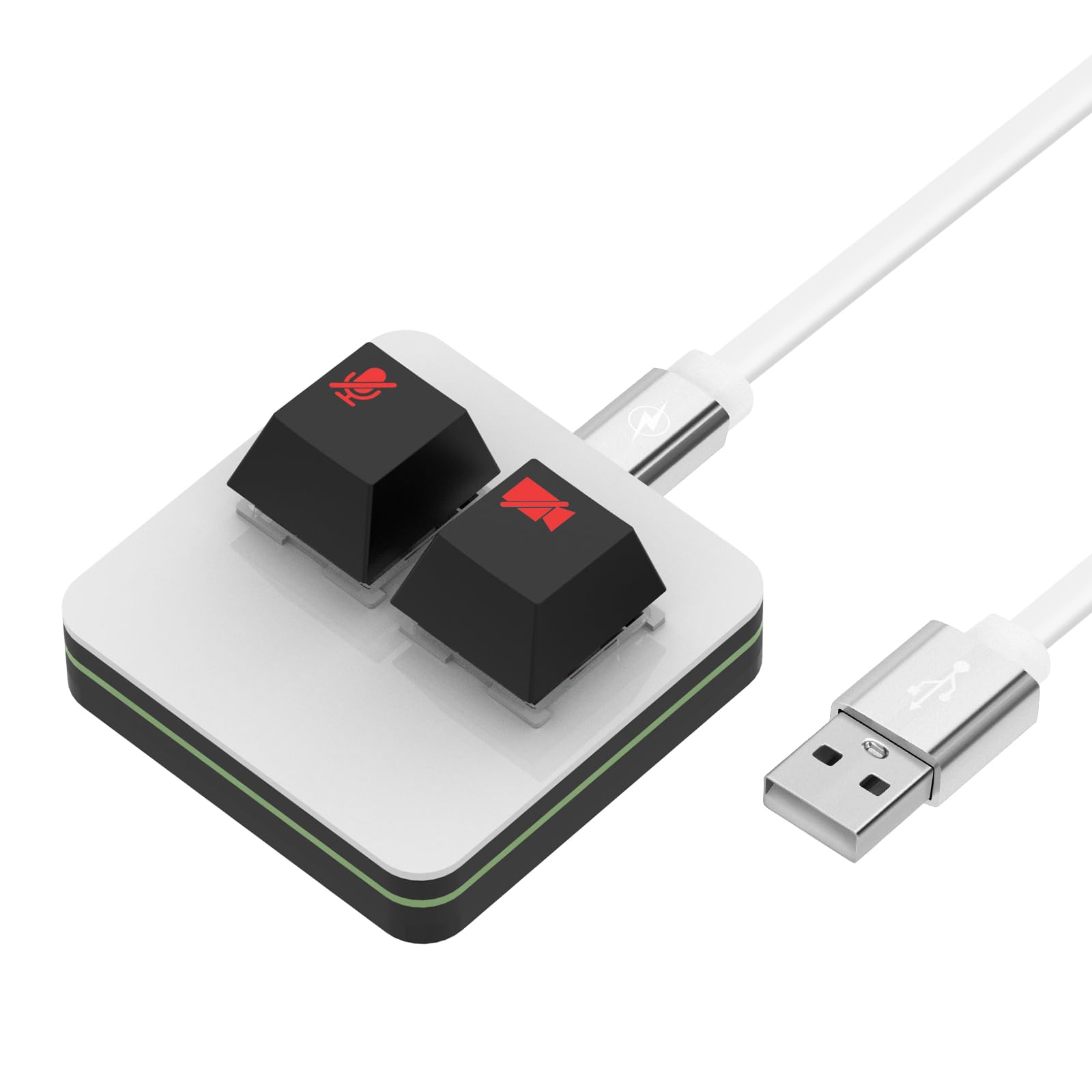 

Geekria Meeting Mute Controller Compatible with macOS Microsoft Team Microphone Keyboard Buttons for Online Meetings (RGB Backlit) App, Mute/Unmute білий