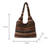 Women's Striped Plush Shopper Tote Bag Lightweight Large Capacity Ethnic Style Shoulder Bag Fluffy Casual Winter Underarm Bags
