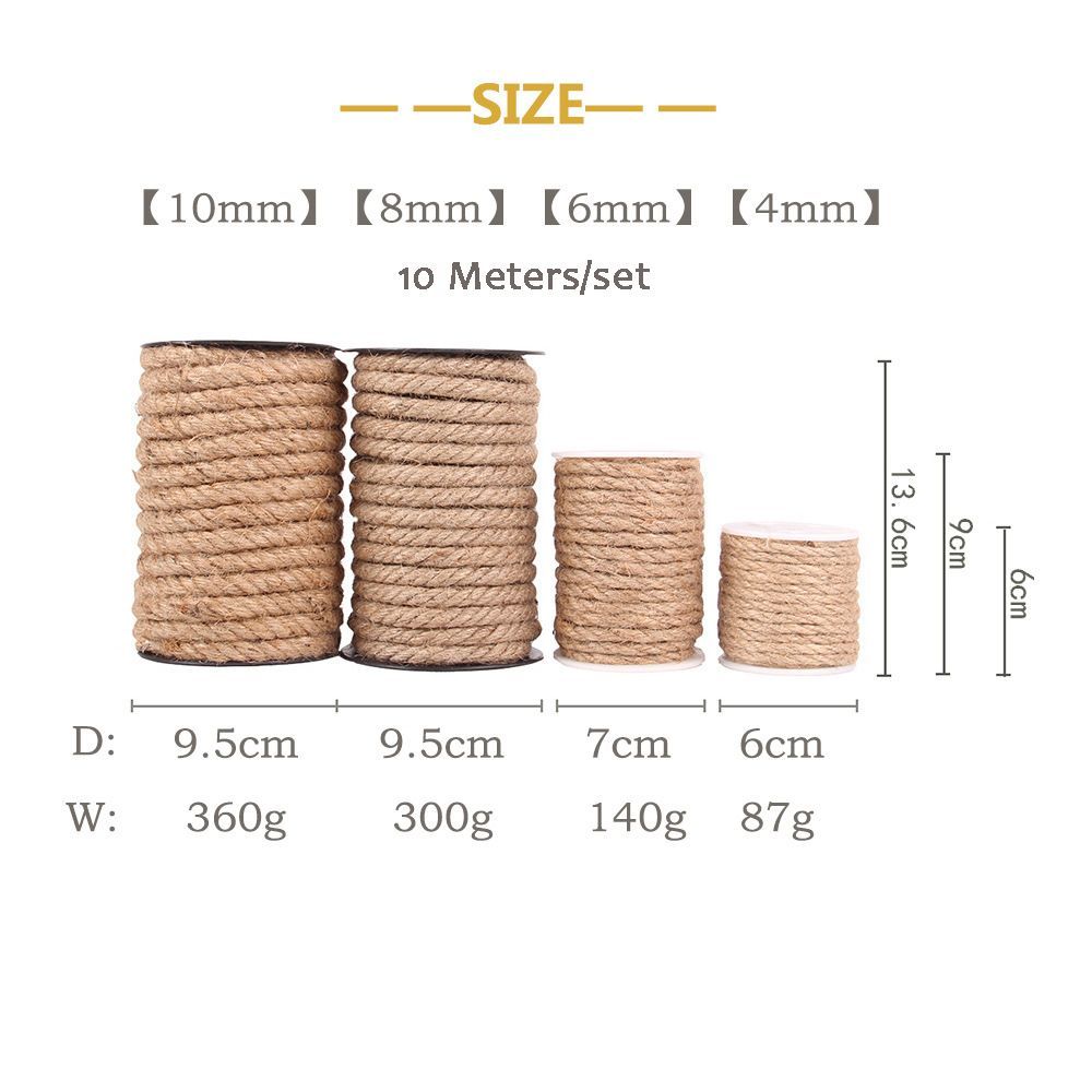 Vintage Twine Thick Shank Party Decor Natural Brown Burlap Jute Rope DIY for Craft Cord String