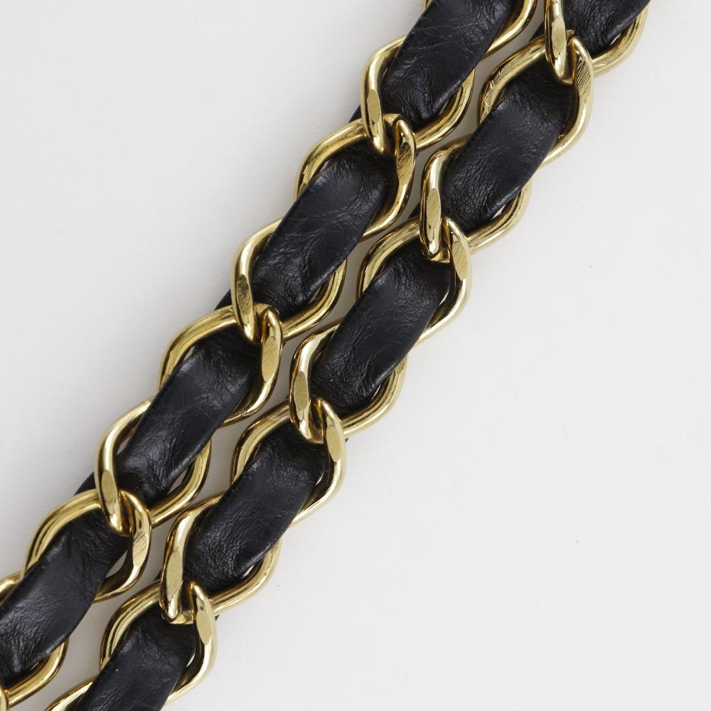 MCM Mini ChainShoulder Shoulder Bag Black Leather Women Used