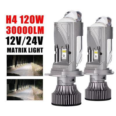H4 120W 30000LM Super brillante faro LED para coche Auto 9003/HB2 Mini proyector doble lente bombilla de luz de haz alto y bajo