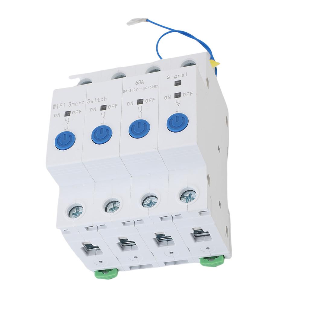 WiFi Circuit Breaker APP Remote Control 4P Isolated Timing Smart Power Switch for Home Appliances 63A Up to 200 Channels
