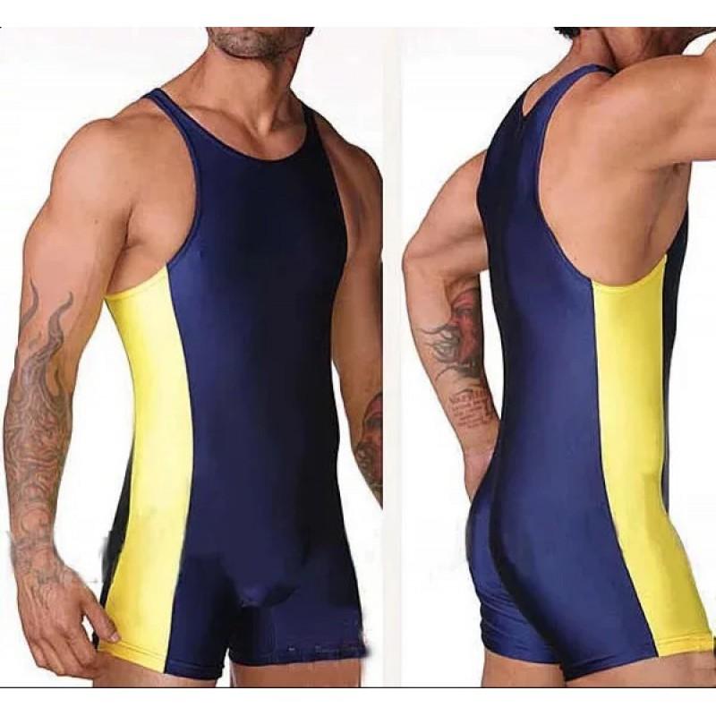 Mens Wrestling Singlet Compression Athletic Bodysuit MMA Boxing Triathlon Powerlifting Gym Fitness