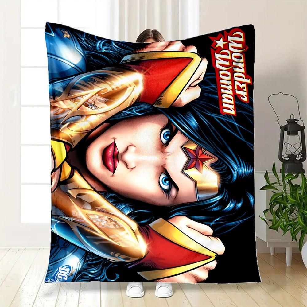 Wonder Woman DC Comics Book Cover Art Print PosterBlanket Flannel Throw Blanket for Sofa, Bed, Travel, Camping, Office, Couch, Chair