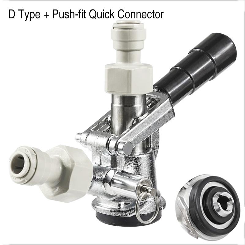ELECQUEEN Professional Commercial Sankey Keg Couplers,"D" System/"S" System Brewing Keg Tap Coupler Beer Dispenser Bottling Head