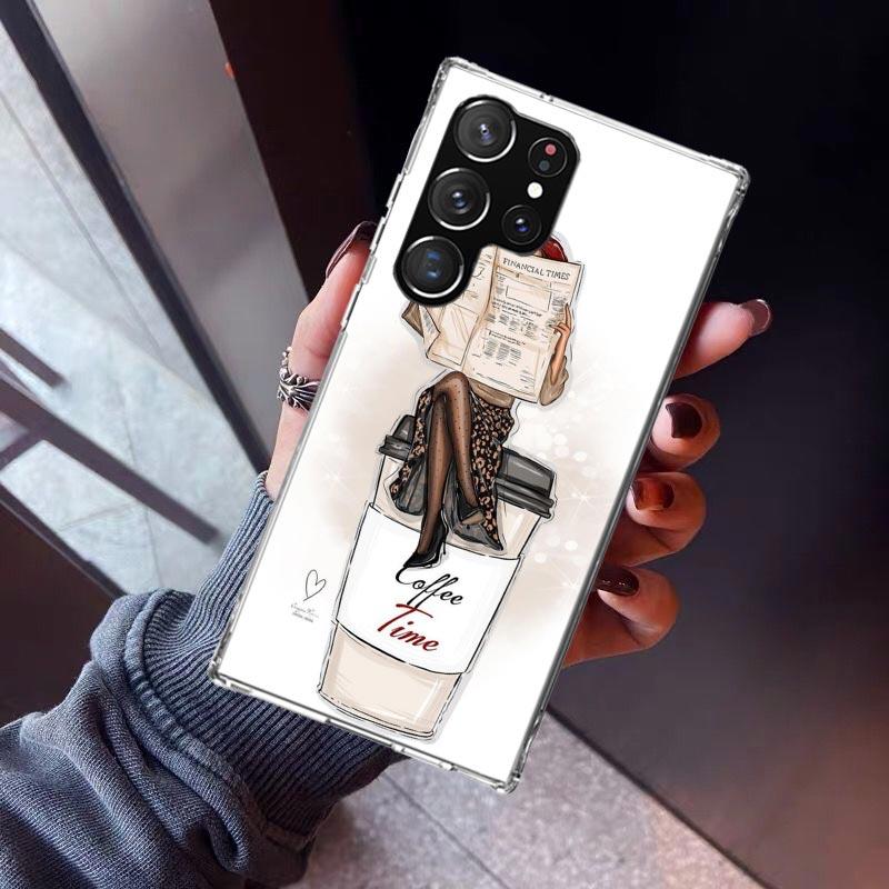 Girl Boss Weiblich Kaffee Handyhülle Für Samsung Galaxy S23 S24 S25 Edge S26 Ultra S22 + S21 Plus S20 FE Hülle Silikon Druck Shel