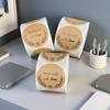 500pcs Handmade Kraft Paper Stickers - 3.81cm X 3.81cm Round Labels with "Handmade with Love" Design, Heart & Floral Patterns