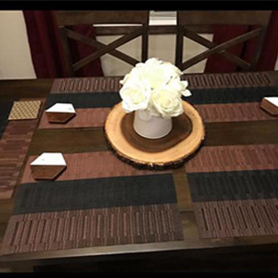 Placemats for Dining Table PVC Bamboo Pattern Table Mats Multiple Colors Non-Slip Heat Resistant Washable Easy to Clean