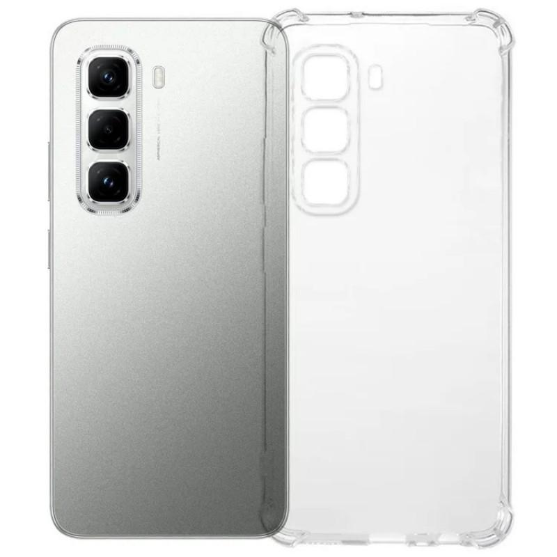 

For Infinix Hot 50 4G TPU Case WANLONFENG WL3 Series 1.5mm Phone Cover with Tempered Glass Film Transparent