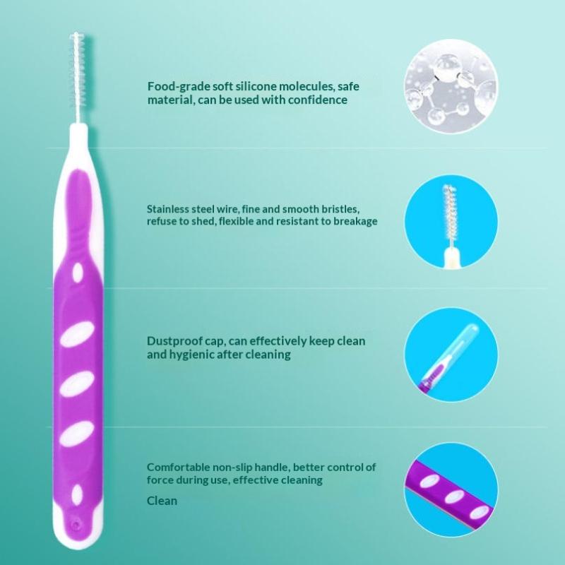 20Pcs/Box Interdental Brush Dental Teeth Brush Oral Cleaning Tool Removes Food And Plaque Cleaning Tools Soft Micro Brushes