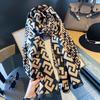New Autumn and Winter Imitation Cashmere Scarf for Women European and American Trendy Size Chain Warm Scarf Geometric Letter Scarf