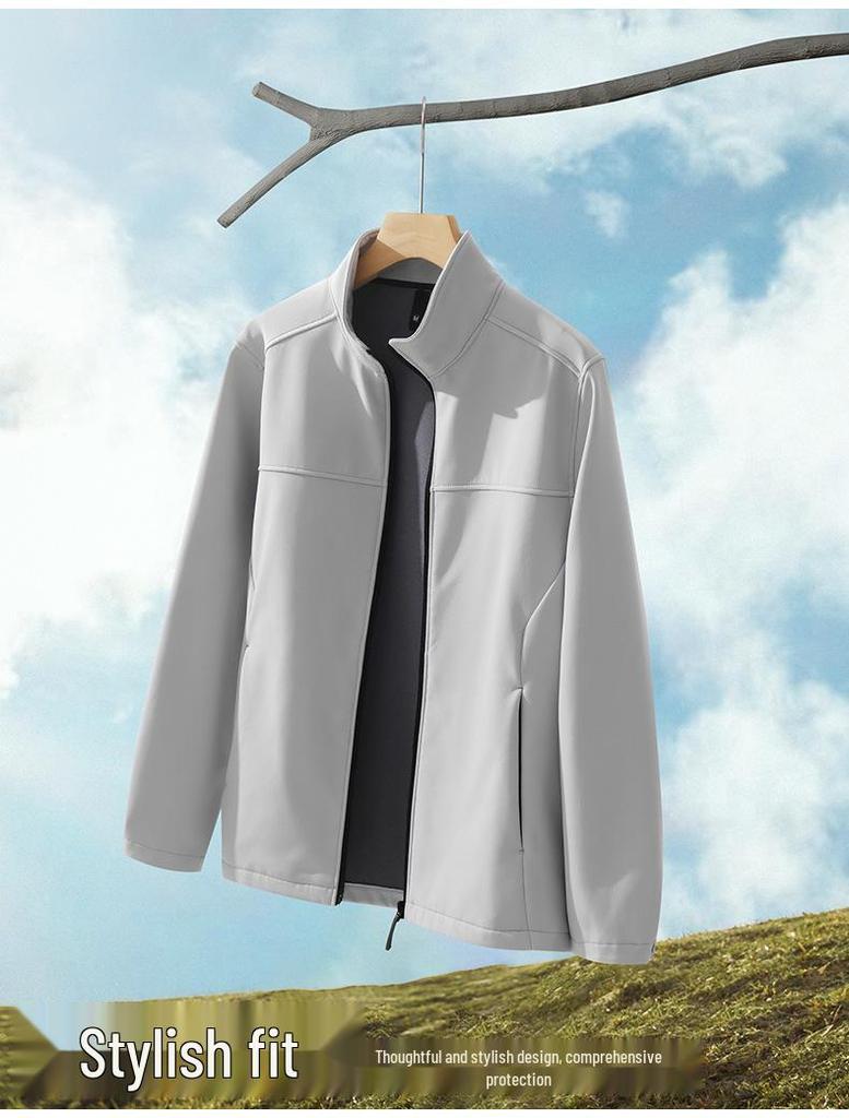 Stand Collar Windproof Waterproof Softshell Fleece Jacket 8818