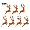 LED Backlit Silhouette Christmas Reindeer Wall Light, Wooden with Warm Backlight, Modern Farmhouse Interior Decor Battery Operated Lighted Festive Art