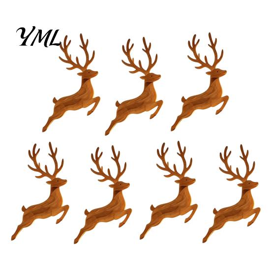 LED Backlit Silhouette Christmas Reindeer Wall Light, Wooden with Warm Backlight, Modern Farmhouse Interior Decor Battery Operated Lighted Festive Art