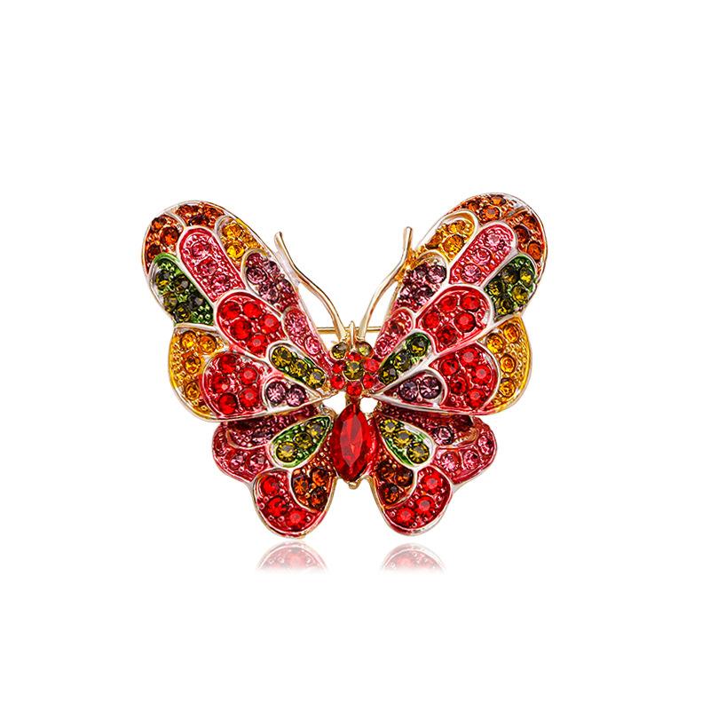 Butterfly Brooch Rhinestone Flower Butterfly Brooch Temperament Fashion Insect Coat Pin Coat Corsage Accessories