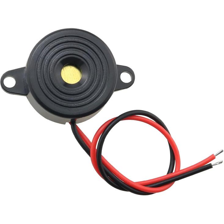 MEETOOT Piezo Electric Tone Buzzer Alarm DC 3-24V 30x15mm High Decibel Continuous Sounder Electronic Buzzer Alarm for Physics Circuits Continuous