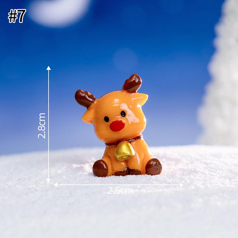 Mini Harz Weihnachtsschmuck 3D Desktop Mikro-Landschaft Weihnachtsmann Miniaturen Schneemann Figur Weihnachten Neujahrsgeschenk