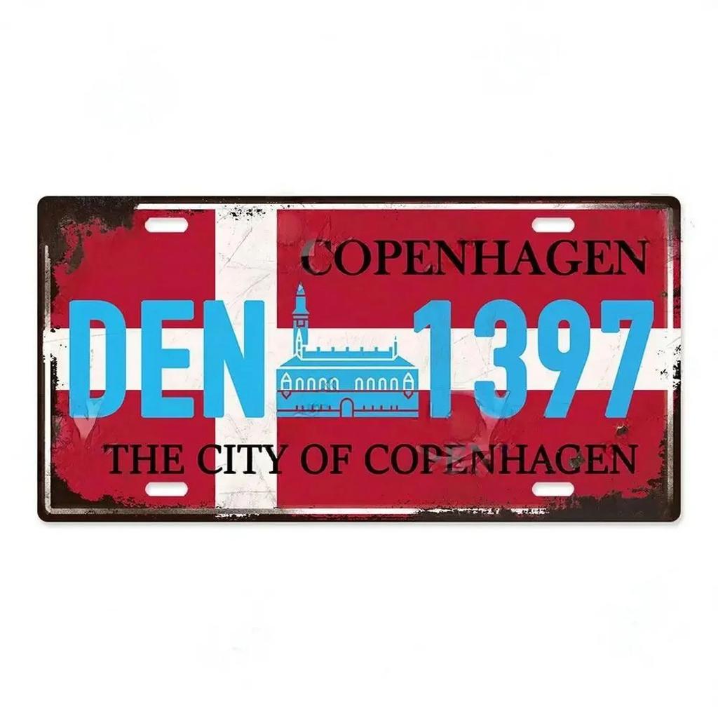 Paris Berlin Madrio Moscow Metal Tin Signs Vintage Plaque Auto License Plate Embossed Tag Garage Bars Pubs Clubs Home Wall Decor