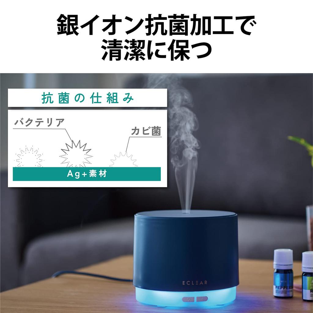 ELECOM Eclear Mist Ultrasonic Antibacterial Aroma USB 100ml Up To 8 Hours of Auto Cylindrical Intermittent Spray Compatible with Hypochlorous Acid