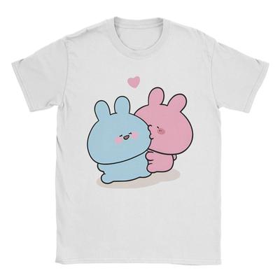 Men Womens Pink And Blue Romantic Mode Couples Love T Shirts Asamimichaan Cute Asamimi Pure Cotton Clothes Gift Idea TShirts