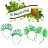 Patricks Irish St Day Hair Band Bow Tie Shamrock Green Headband Girl Gift Party