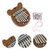 2Pcs 8 Keys Mini Kalimba Wooden Thumb Piano with Lanyard Portable Musical Instrument Cute Marimba for Travel Party Outdoors