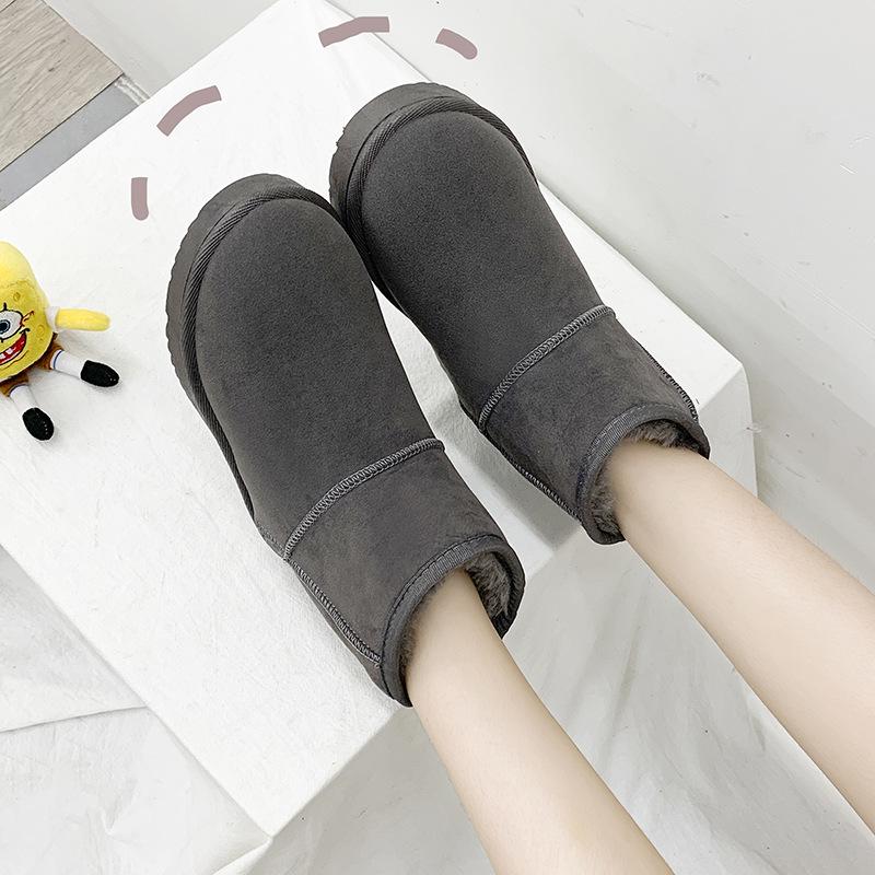 

Матовые зимние сапоги, женские студенческие полусапожки с короткими рукавами, зимние теплые плюшевые хлопковые туфли