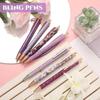 6pcs Ballpoint Pens Set Metal Crystal Diamond Pen for Journaling Glitter Stationery Fancy Gifts for Teacher Graduation Supplies
